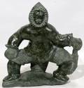 020139 INUIT CARVED STONE FIGURE OF A FISHERMAN H 8