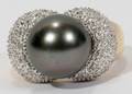 020159 14KT YELLOW GOLD TAHITIAN PEARL AND DIAMOND RI