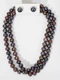 010126 TAHITIAN PEARL NECKLACE AND EARRING SET L 29
