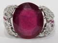 010125 14KT WHITE GOLD RUBY AND DIAMOND RING