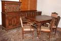 010145 JACOBEAN STYLE OAK DINING ROOM SUITE 9 PCS