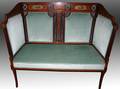 122187 SHERATON STYLE MAHOGANY SETTEE C 1880 H 46