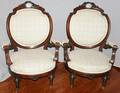 122180 RENAISSANCE REVIVAL OPEN ARM CHAIRS C 1880