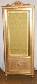 122173 FRENCH LOUIS XVI STYLE GILT CURIO CABINET H 72