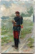 060199 BVOTIRI OIL ON CANVAS FRENCH SOLIDER 6 X 4