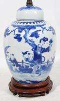 051267 CANTON PORCELAIN GINGER JAR MOUNTED AS LAMP