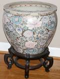 051265 CHINESE PORCELAIN FISH BOWL PLANTER H 14