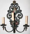 050165 POLYCHROME METAL 3 LIGHT SCONCE H 22 L 19
