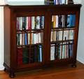 042222 MAHOGANY TWO DOOR BOOKCASE H 40 L 46 D 13