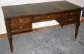 042220 SLIGH COMPANY WALNUT TOOL LEATHER FLAT TOP DESK