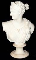 041236 WHITE MARBLE BUST OF DIANA H 14 W 8
