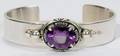 041207 CHARLES JOHNSON SILVER AMETHYST CUFF BRACELET