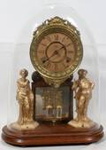 040195 ANSONIA MAHOGANY  GILT METAL CLOCK 19TH C