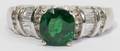 032187 161CT TSAVORITE DIAMOND  WHITE GOLD RING