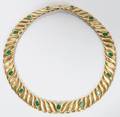 032177 EMERALD DIAMOND 18KT GOLD NECKLACE 138 GRAMS