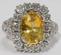 032172 590 CT NATURAL YELLOW SAPPHIRE  DIAMOND RING