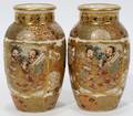 031209 JAPANESE SATSUMA VASES SIGNED NIGO 19TH C