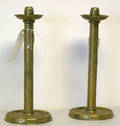 Pair of Philadelphia brass spring loaded candlesticks