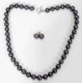 030169 10MM TAHITIAN PEARL NECKLACE AND EARRING SET