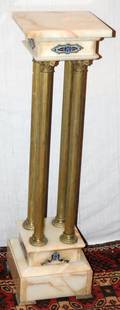 022137 ONYX BRONZE ENAMEL 4 COLUMN PEDESTAL H 41