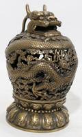 021214 CHINESE BRONZE INCENSE BURNER H 7 14