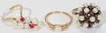 021203 GOLD  PEARL RINGS 3 MIDLATE 20TH C