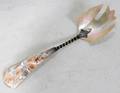020203 ANTIQUE SHELL  SILVER PLATE SERVING SPOON L 9