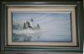 020194 LINDA BENNETT OIL ON CANVAS 6 X 12 LIGHTHOUSE