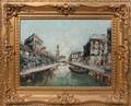 020193 OIL ON CANVAS ON BOARD VENETIAN CANAL SCENE