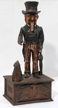 010205 CAST IRON UNCLE SAM MECHANICAL BANK EARLY 20TH