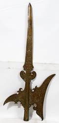 010194 MEDIEVAL STYLE BRONZE CRESCENT BLADE SPEARAXE