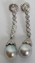 122228 13MM SOUTH SEA PEARL  DIAMOND EARRINGS L 2