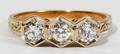 122227 THREE DIAMOND 14KT GOLD RING TRANSITIONAL CUT