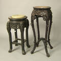 Two Chinese marble top stands