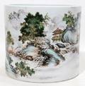 051299 CHINESE PORCELAIN BRUSH POT H 6 DIA 7