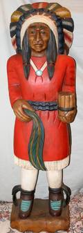 050215 CIGAR STORE INDIAN CHIEF PAINTED CARVED WOOD