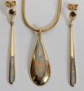 041297 KABANA 14KT GOLD  OPAL PENDANT  EARRINGS