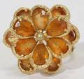 041296 FLORIFORM TOPAZ  YELLOW GOLD RING SIZE 55