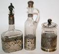 040261 SILVER AND CRYSTAL DECANTERS 3 PCS H 10