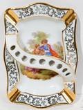 030198 FRENCH LIMOGES HP ASH TRAY W 4 L 6
