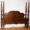 022205 FOUR POSTER CARVED MAHOGANY BED H 66 W 64