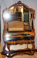 022193 PISA ITALY WOOD CONSOLEHALL MIRROR C1920
