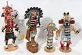 020227 WOOD NATIVE AMERICAN KACHINA DOLLS FOUR