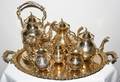 012210 ENGLISH SILVERPLATE TEA  COFFEE SET WITH TRAY
