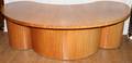011299 ART DECO STYLE MAPLE VENEER DESK W 84 D 58