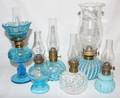 011271 VICTORIAN GLASS OIL LAMPS 6 19TH C H 610