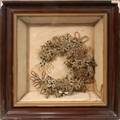 010240 VICTORIAN HAIR WREATH BLOND  GRAY CA 1860