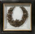 010238 VICTORIAN HAIR WREATH IN BLOND GRAY AND BROWN