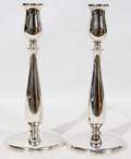 122248 CARTIER STERLING SILVER CANDLESTICKS 3377 PAIR