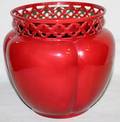 122246 ZSOLNAYHUNGARIAN RED FLAMB POTTERY VASE H 7